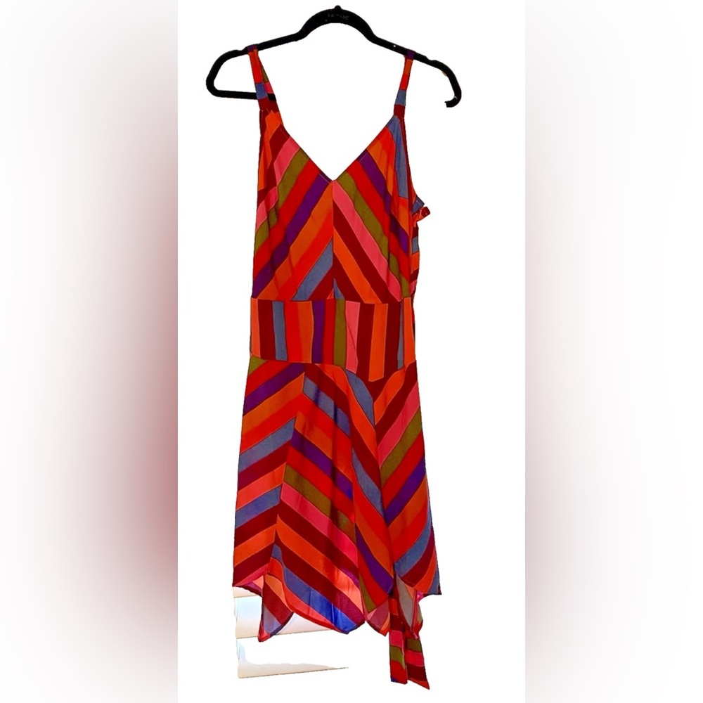 a new day Colorful Chevron Midi Dress